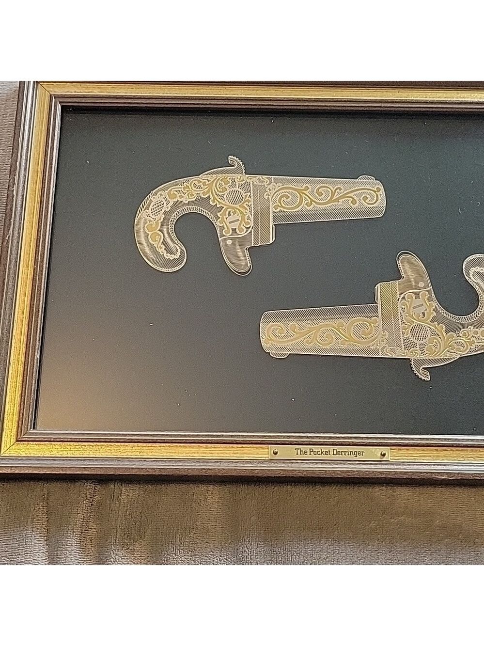 Franklin Mint 1979 Pocket Derringers – 24k Gold & Sterling Silver Framed Artwork - Picture 2 of 5